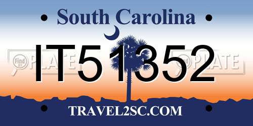 IT51352 South Carolina License Plate