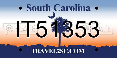 IT51353 South Carolina License Plate