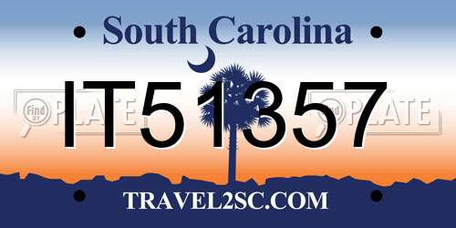 IT51357 South Carolina License Plate