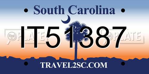 IT51387 South Carolina License Plate