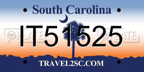 IT51525 South Carolina License Plate