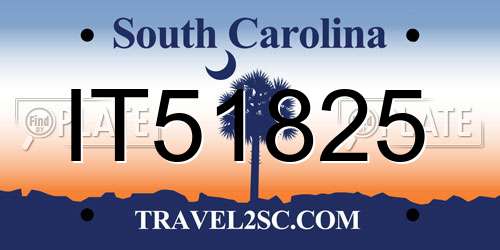IT51825 South Carolina License Plate