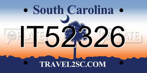 IT52326 South Carolina License Plate