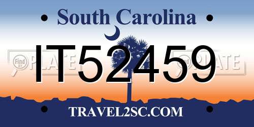 IT52459 South Carolina License Plate
