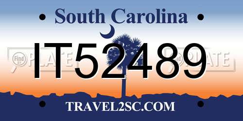 IT52489 South Carolina License Plate