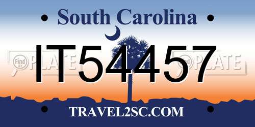IT54457 South Carolina License Plate