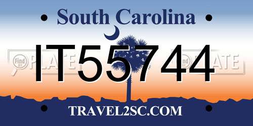 IT55744 South Carolina License Plate