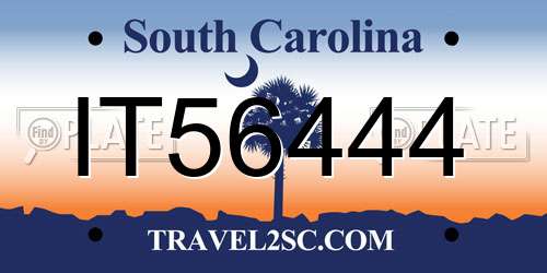 IT56444 South Carolina License Plate