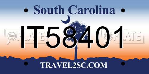 IT58401 South Carolina License Plate
