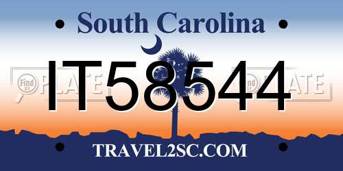 IT58544 South Carolina License Plate
