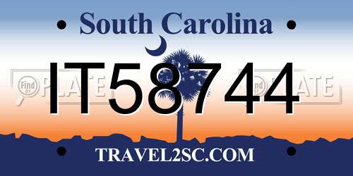IT58744 South Carolina License Plate
