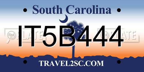 IT5B444 South Carolina License Plate