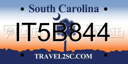 IT5B844 South Carolina License Plate