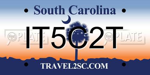 IT5C2T South Carolina License Plate