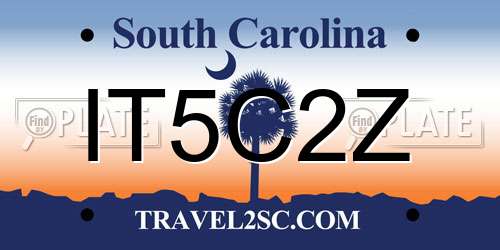 IT5C2Z South Carolina License Plate
