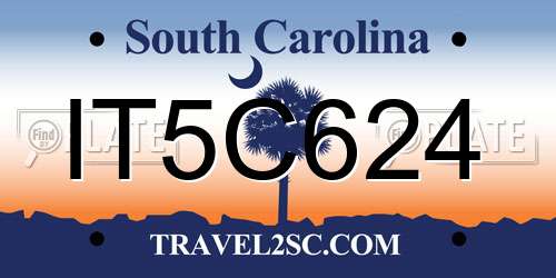 IT5C624 South Carolina License Plate