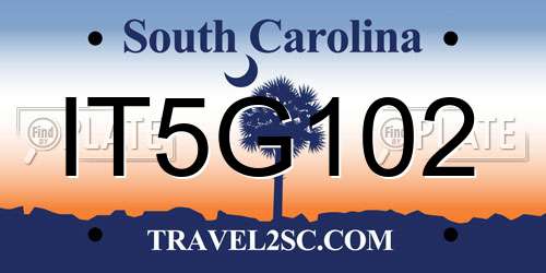 IT5G102 South Carolina License Plate