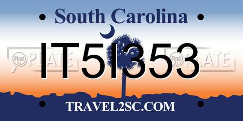 IT5I353 South Carolina License Plate