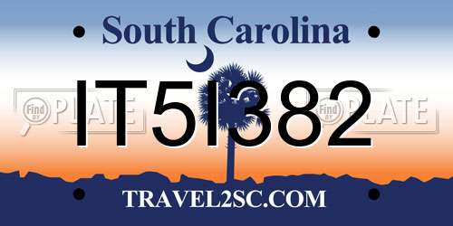 IT5I382 South Carolina License Plate