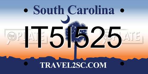 IT5I525 South Carolina License Plate