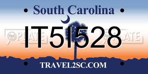 IT5I528 South Carolina License Plate