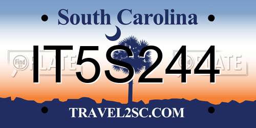 IT5S244 South Carolina License Plate
