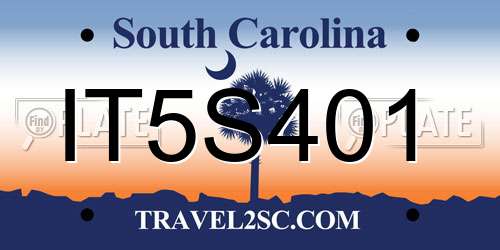 IT5S401 South Carolina License Plate