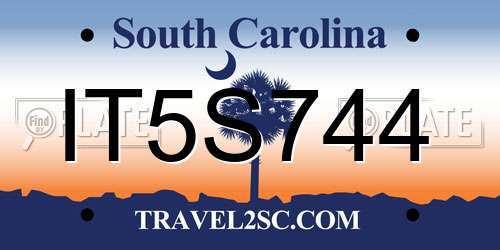 IT5S744 South Carolina License Plate