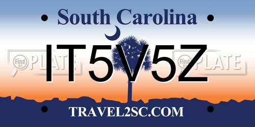 IT5V5Z South Carolina License Plate
