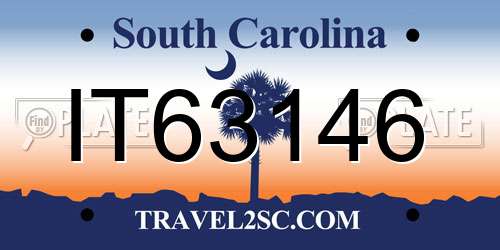 IT63146 South Carolina License Plate