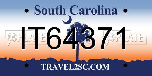 IT64371 South Carolina License Plate