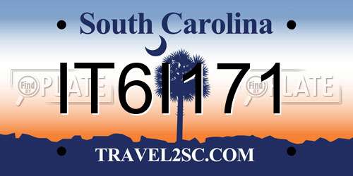 IT6I171 South Carolina License Plate