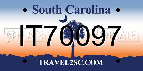 IT70097 South Carolina License Plate
