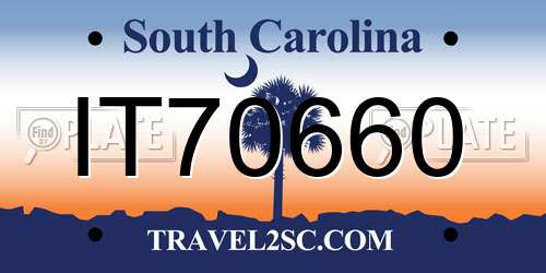 IT70660 South Carolina License Plate