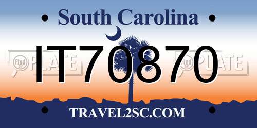 IT70870 South Carolina License Plate
