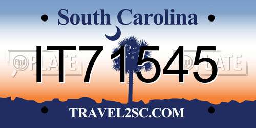 IT71545 South Carolina License Plate