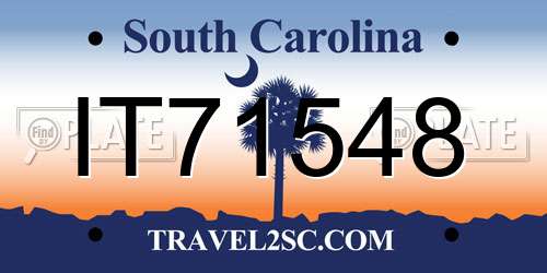 IT71548 South Carolina License Plate