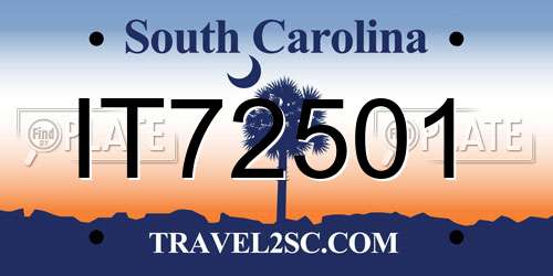 IT72501 South Carolina License Plate