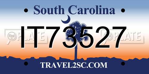 IT73527 South Carolina License Plate