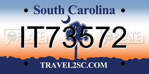 IT73572 South Carolina License Plate
