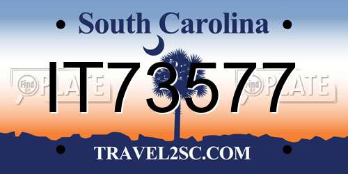 IT73577 South Carolina License Plate