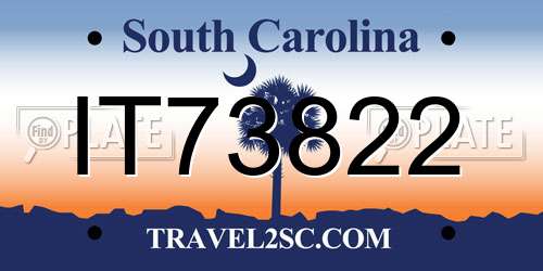IT73822 South Carolina License Plate