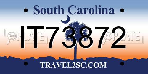 IT73872 South Carolina License Plate