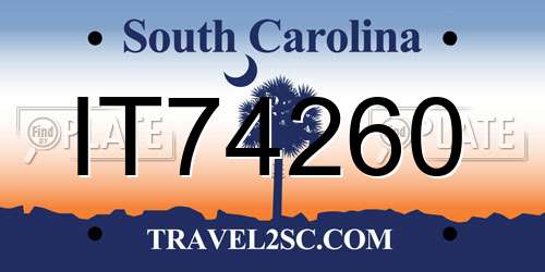 IT74260 South Carolina License Plate