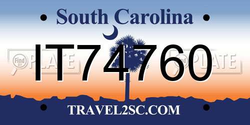 IT74760 South Carolina License Plate