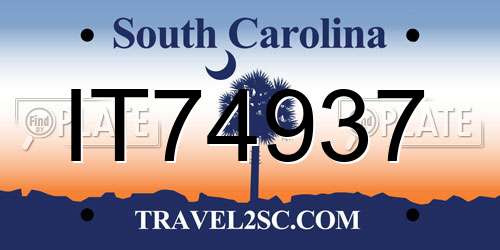 IT74937 South Carolina License Plate