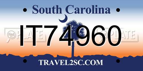 IT74960 South Carolina License Plate