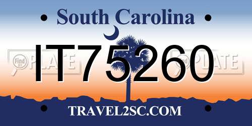 IT75260 South Carolina License Plate