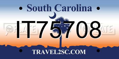 IT75708 South Carolina License Plate