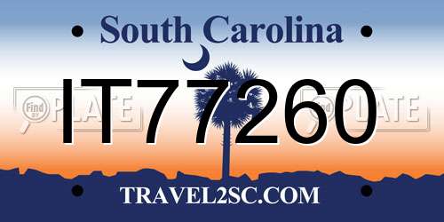 IT77260 South Carolina License Plate
